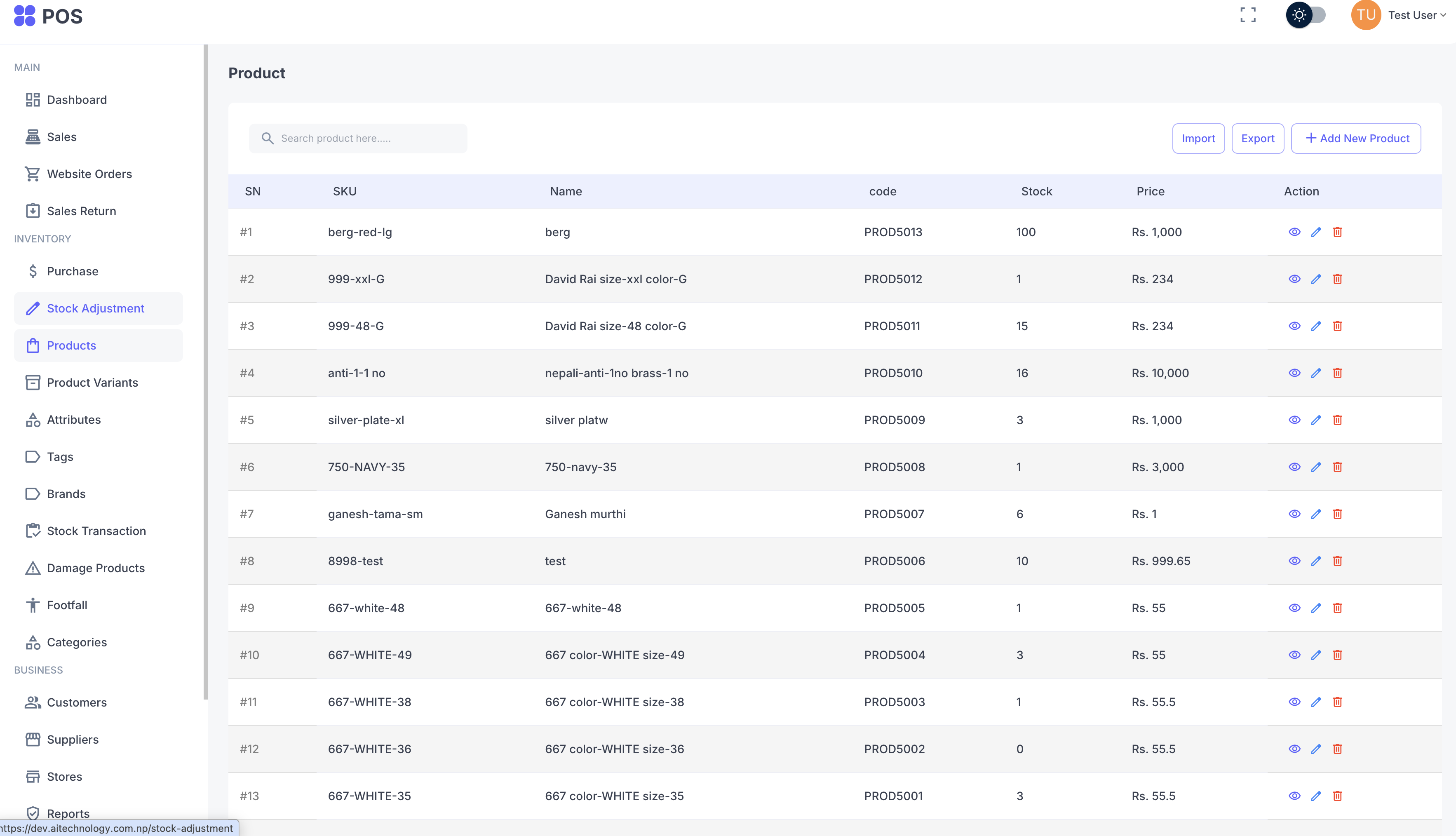 Point of Sales Inventory Management